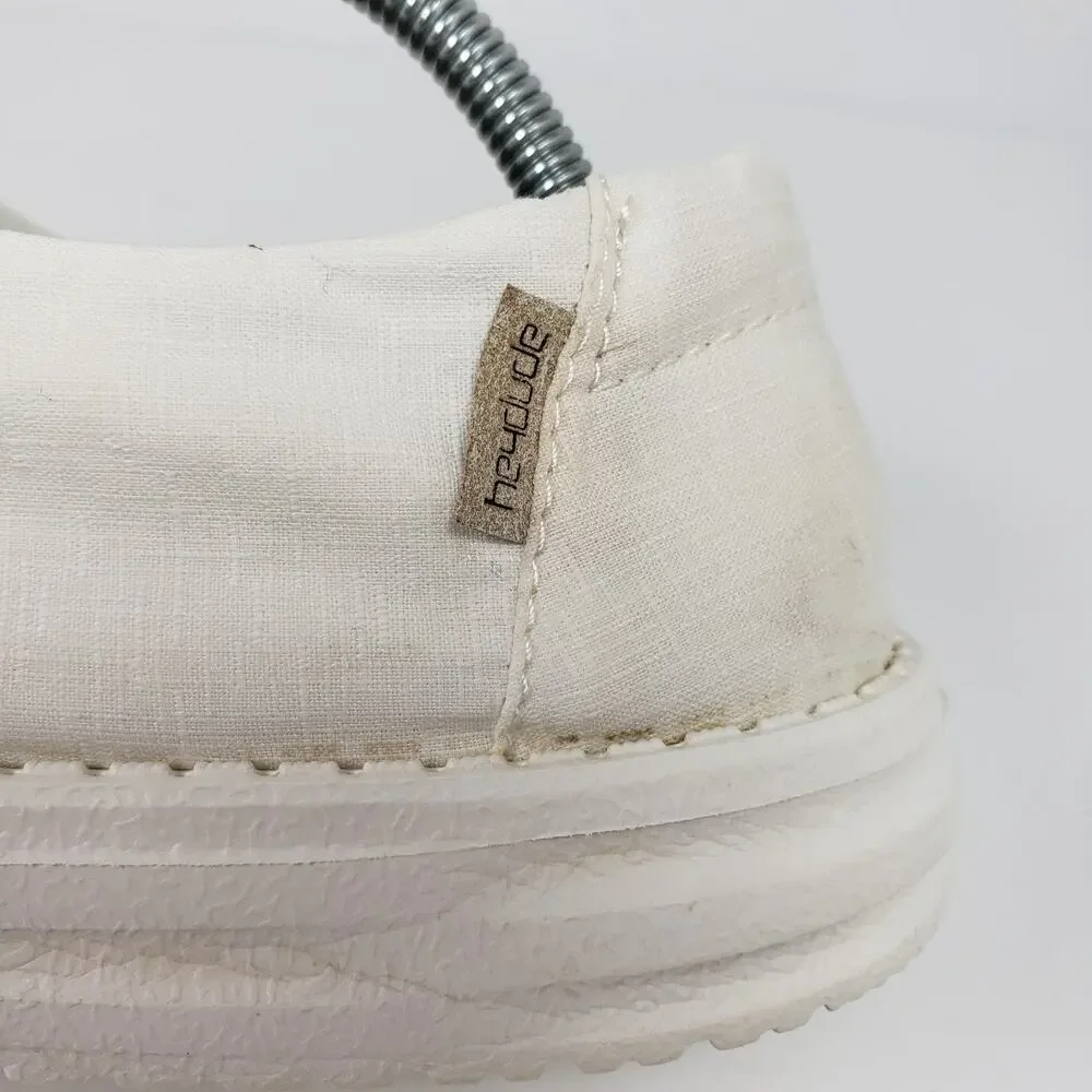Hey Dude Wendy Womens Size 8 Silk Moon White Slip On Casual Loafer Shoes